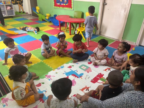 Children learning in a SaptRishi PreSchool classroom